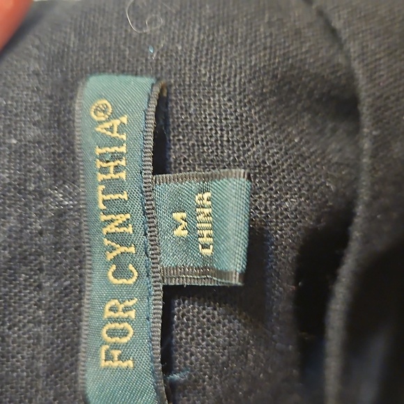 For Cynthia Black Dress Fringe Trim Bell Sleeve Black Dress, SIZE M - Picture 5 of 7